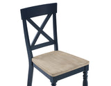 Darcy Solid Wood Side Chair, Midnight Blue and Natural Finish from Steve Silver - Luna Furniture