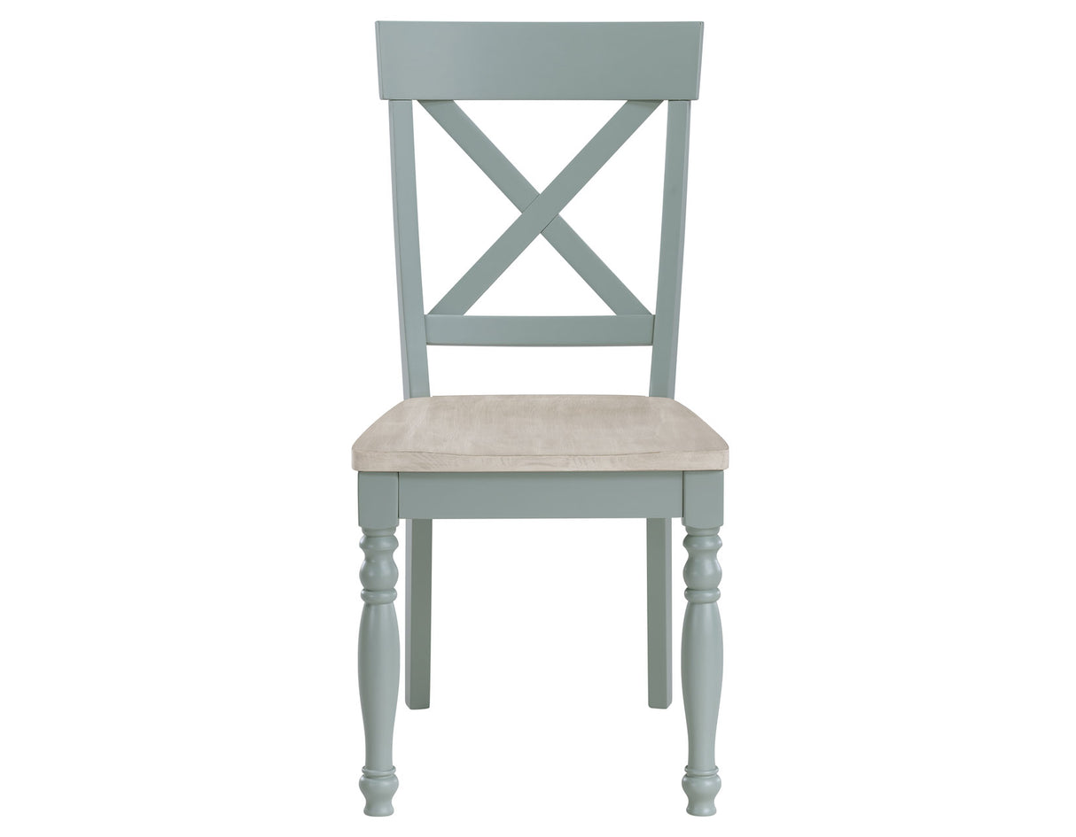 Darcy Solid Wood Side Chair, Mint Green and Natural Finish from Steve Silver - Luna Furniture