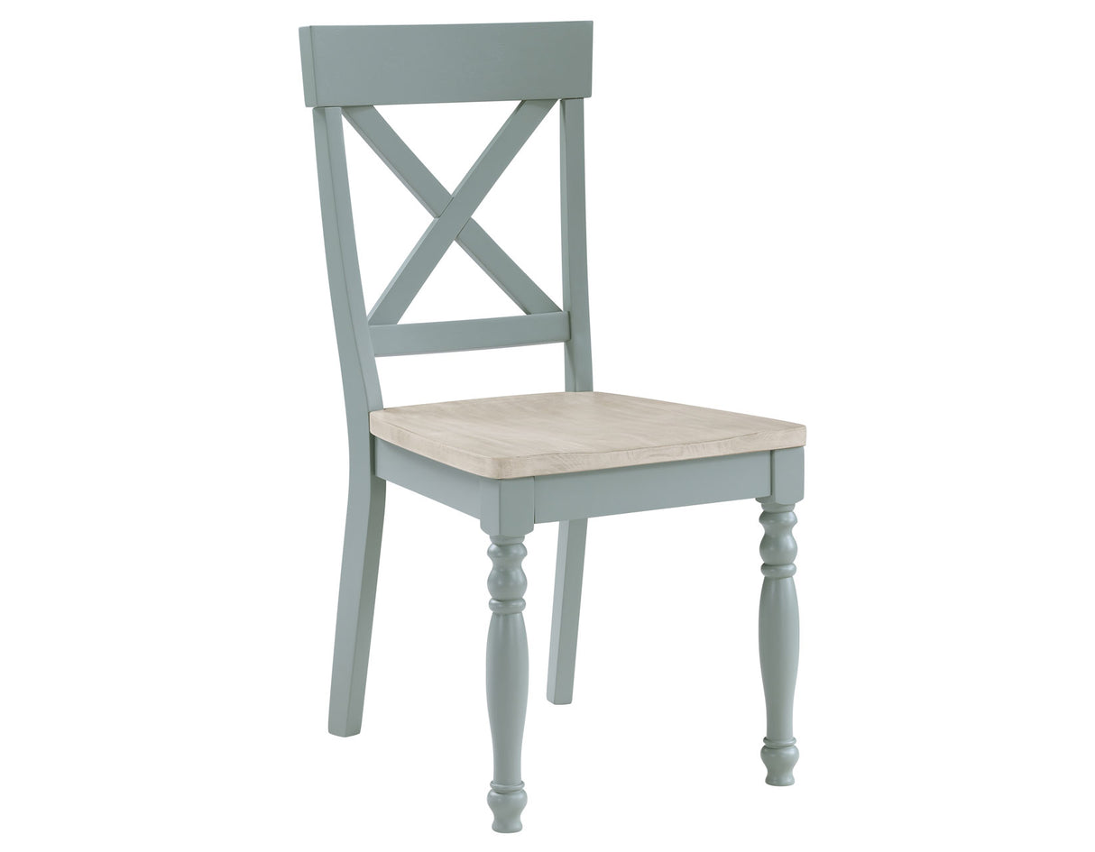 Darcy Solid Wood Side Chair, Mint Green and Natural Finish from Steve Silver - Luna Furniture