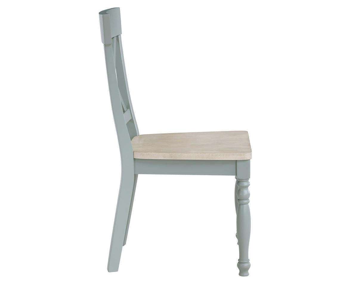 Darcy Solid Wood Side Chair, Mint Green and Natural Finish from Steve Silver - Luna Furniture