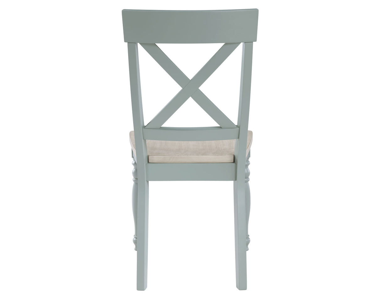 Darcy Solid Wood Side Chair, Mint Green and Natural Finish from Steve Silver - Luna Furniture