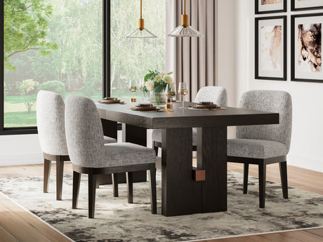 Dark Brown Burkhaus Dining Table and 4 Chairs - PKG014005