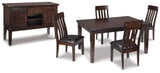 Dark Brown Haddigan Dining Table and 4 Chairs with Storage - PKG002079