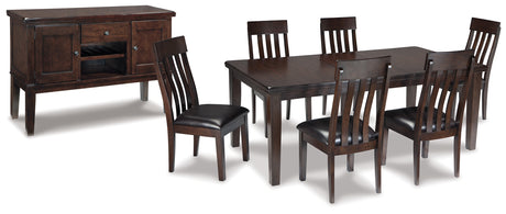 Dark Brown Haddigan Dining Table and 6 Chairs with Storage - PKG002080