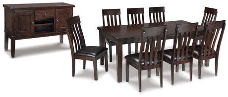 Dark Brown Haddigan Dining Table and 8 Chairs with Storage - PKG002081