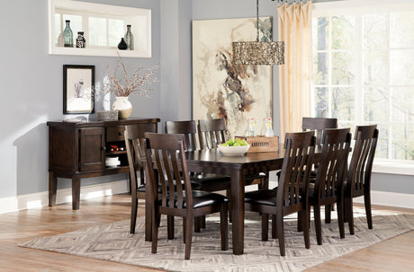 Dark Brown Haddigan Dining Table and 8 Chairs with Storage - PKG002081