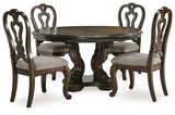 Maylee Dark Brown Dining Table and 4 Chairs from Ashley - Luna Furniture