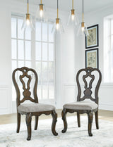 Maylee Dark Brown Dining Table and 4 Chairs from Ashley - Luna Furniture