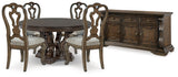 Dark Brown Maylee Dining Table and 4 Chairs with Storage - PKG019515