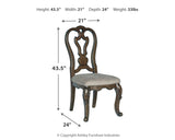 Dark Brown Maylee Dining Table and 6 Chairs - PKG017121