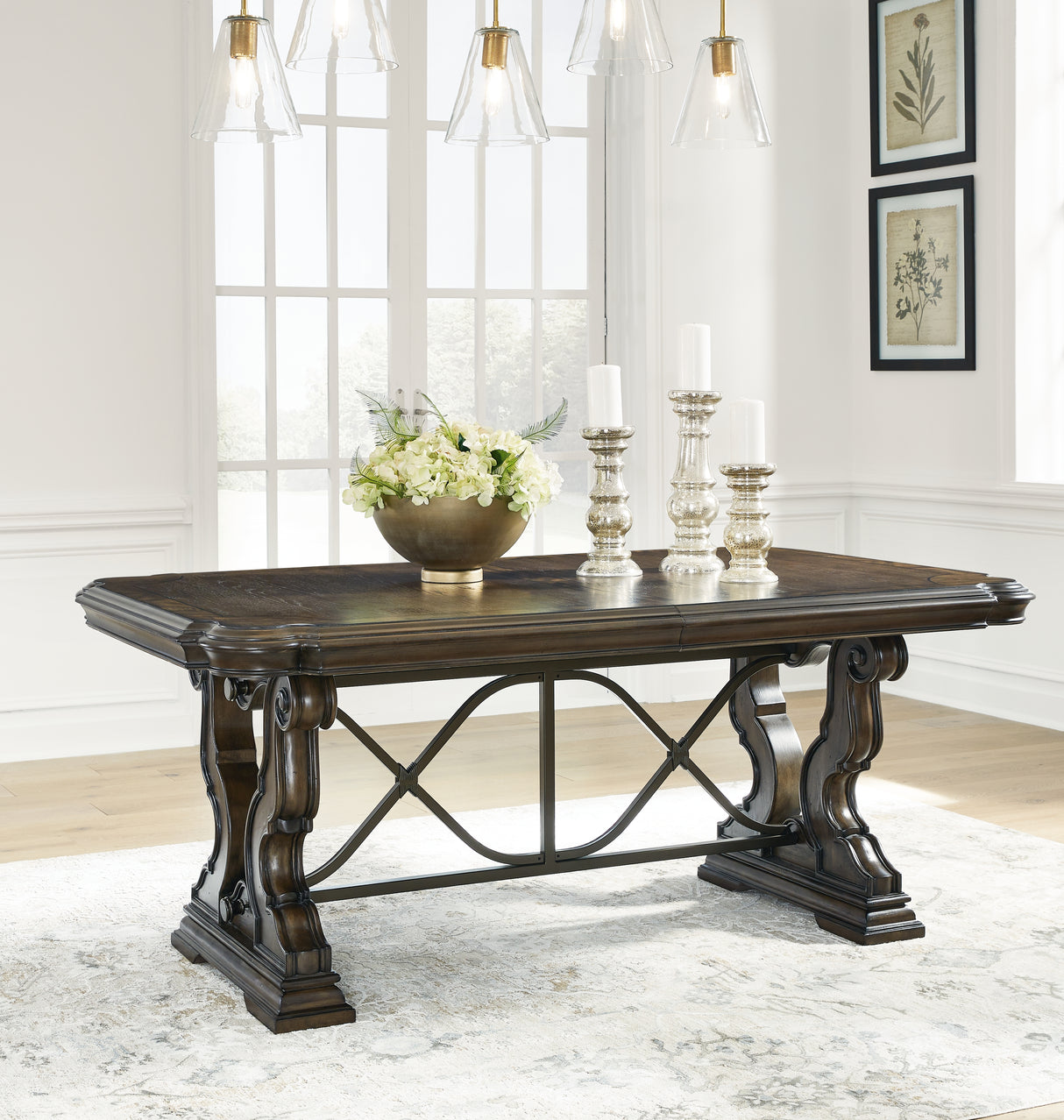 Dark Brown Maylee Dining Table and 6 Chairs - PKG017121