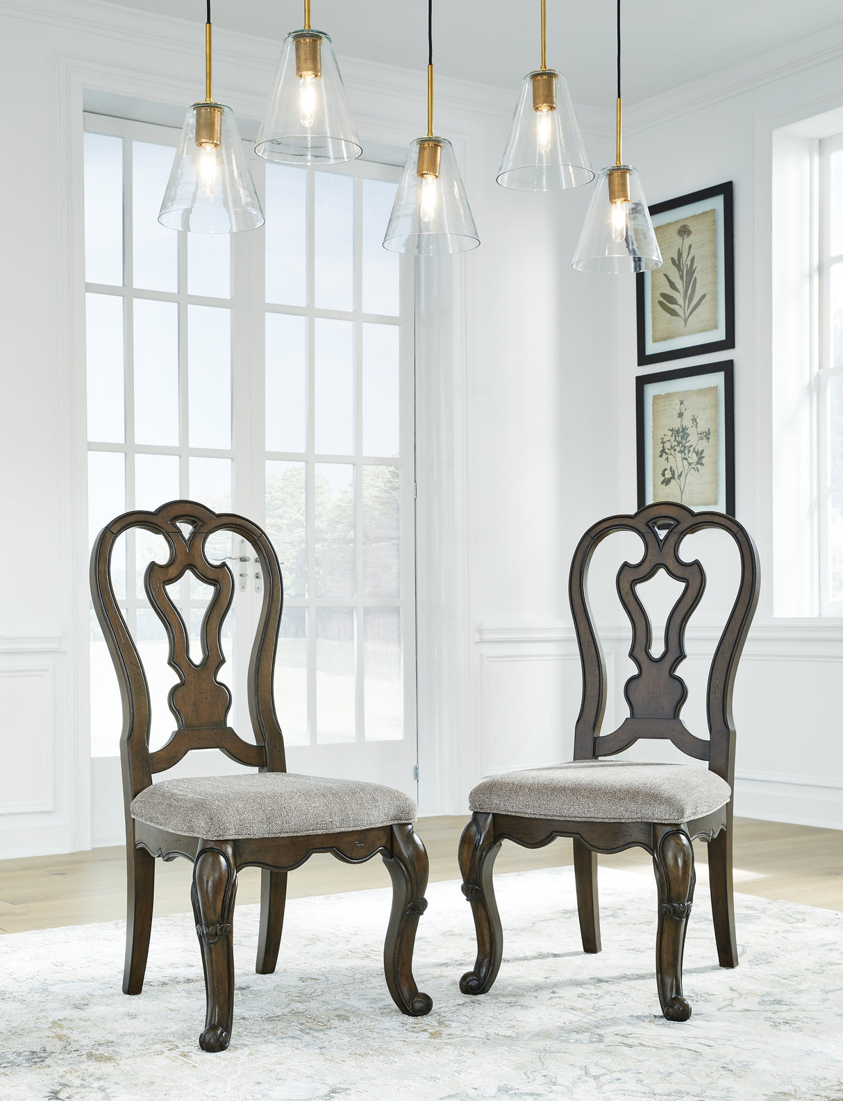 Dark Brown Maylee Dining Table and 6 Chairs - PKG017121