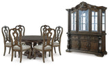 Dark Brown Maylee Dining Table and 6 Chairs with Storage - PKG019518