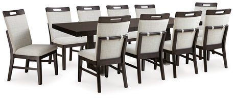 Neymorton Dark Grayish Brown Dining Table and 10 Chairs from Ashley - Luna Furniture