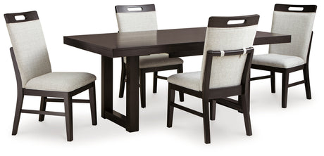 Neymorton Dark Grayish Brown Dining Table and 4 Chairs from Ashley - Luna Furniture