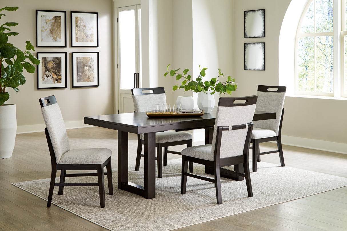 Neymorton Dark Grayish Brown Dining Table and 4 Chairs from Ashley - Luna Furniture