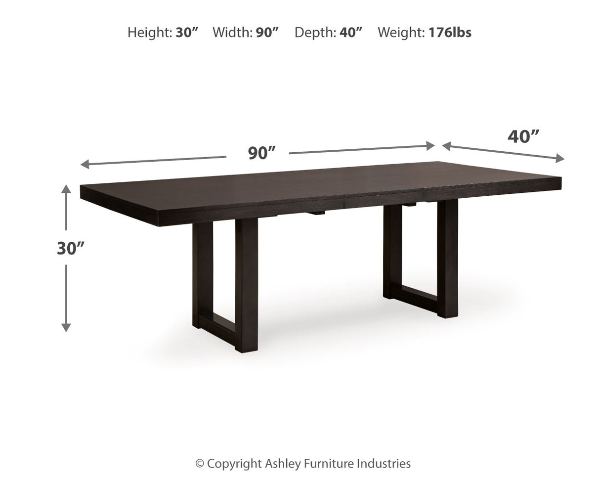 Neymorton Dark Grayish Brown Dining Table and 8 Chairs from Ashley - Luna Furniture