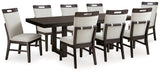 Neymorton Dark Grayish Brown Dining Table and 8 Chairs from Ashley - Luna Furniture