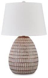 Darrich 2-Piece Table Lamp Set in Beige/White from Ashley - Luna Furniture