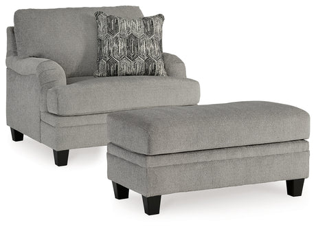 Davinca Chair and Ottoman in Charcoal - PKG015036