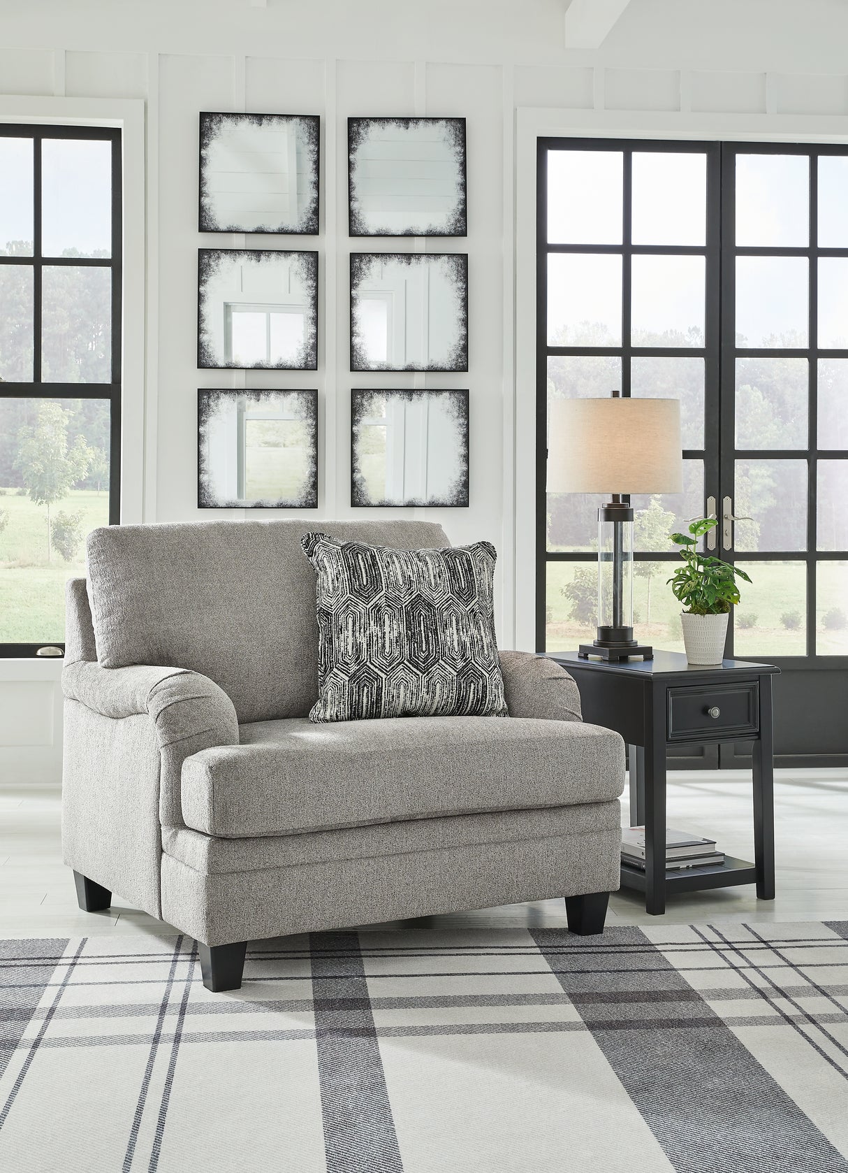 Davinca Chair and Ottoman in Charcoal - PKG015036