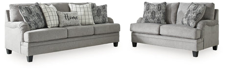 Davinca Sofa and Loveseat in Charcoal - PKG015037