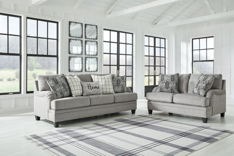 Davinca Sofa and Loveseat in Charcoal - PKG015037