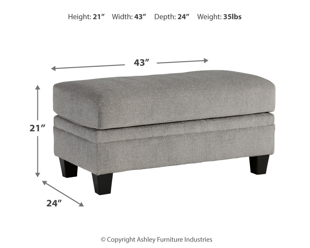 Davinca Sofa, Loveseat, Chair and Ottoman in Charcoal - PKG015038