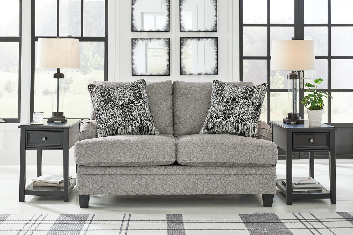 Davinca Sofa, Loveseat, Chair and Ottoman in Charcoal - PKG015038