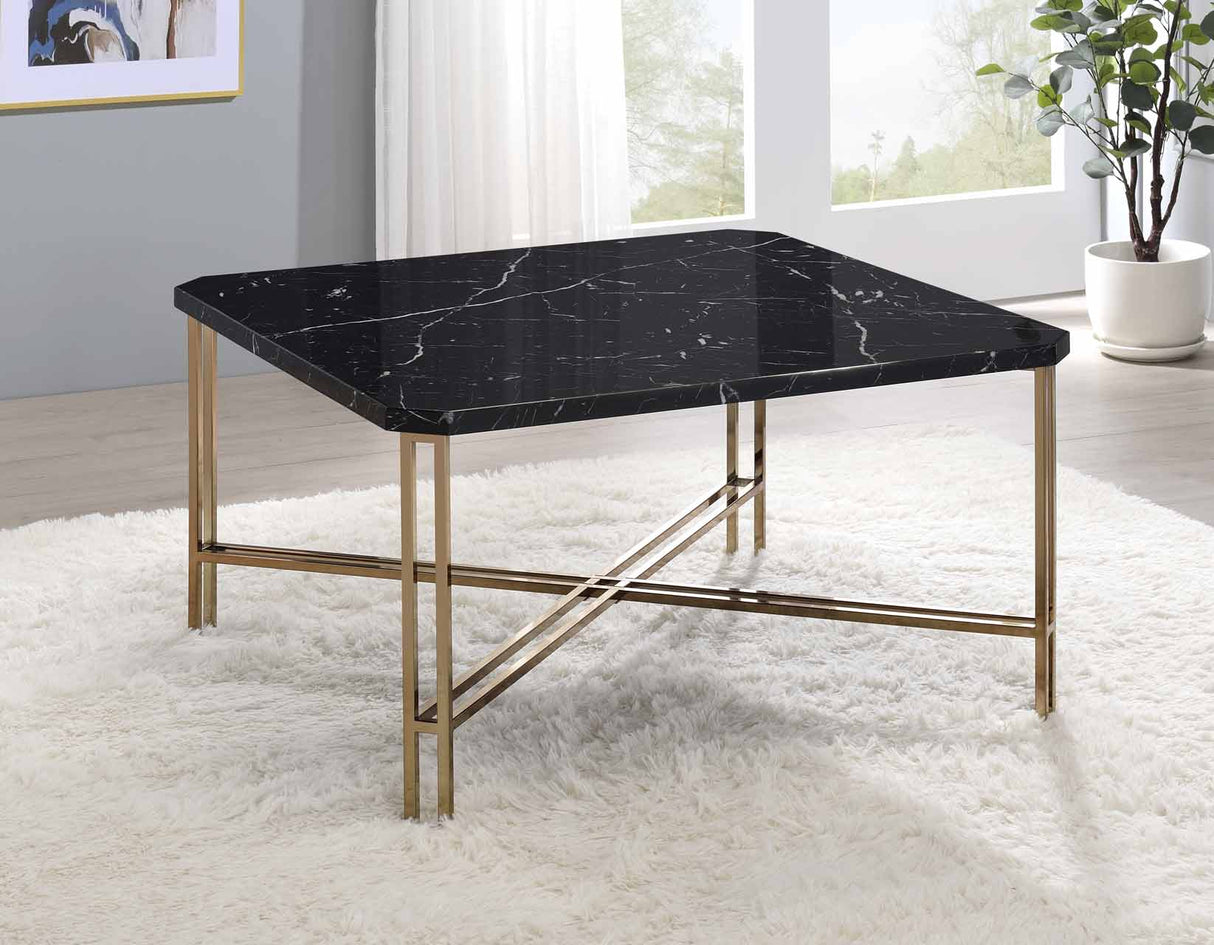 Daxton Faux-Marble Top Cocktail Table from Steve Silver - Luna Furniture