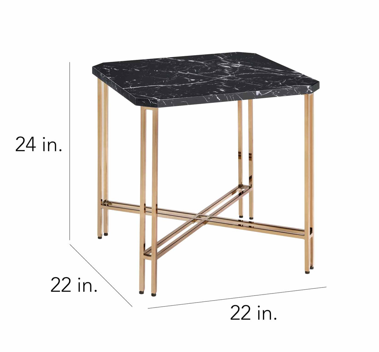 Daxton Faux-Marble Top End Table from Steve Silver - Luna Furniture