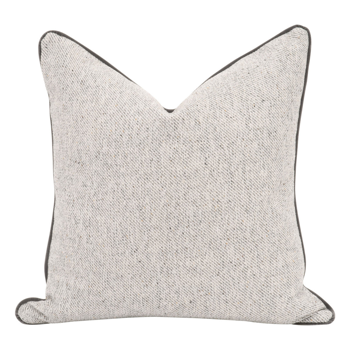 The Not So Basic 22" Essential Pillow in Howell Natural, Dark Dove Velvet Piping, Set of 2 - 7202-22.HNAT/DDOV