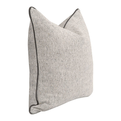 The Not So Basic 22" Essential Pillow in Howell Natural, Dark Dove Velvet Piping, Set of 2 - 7202-22.HNAT/DDOV
