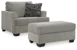 Deakin Chair and Ottoman in Ash from Ashley - Luna Furniture