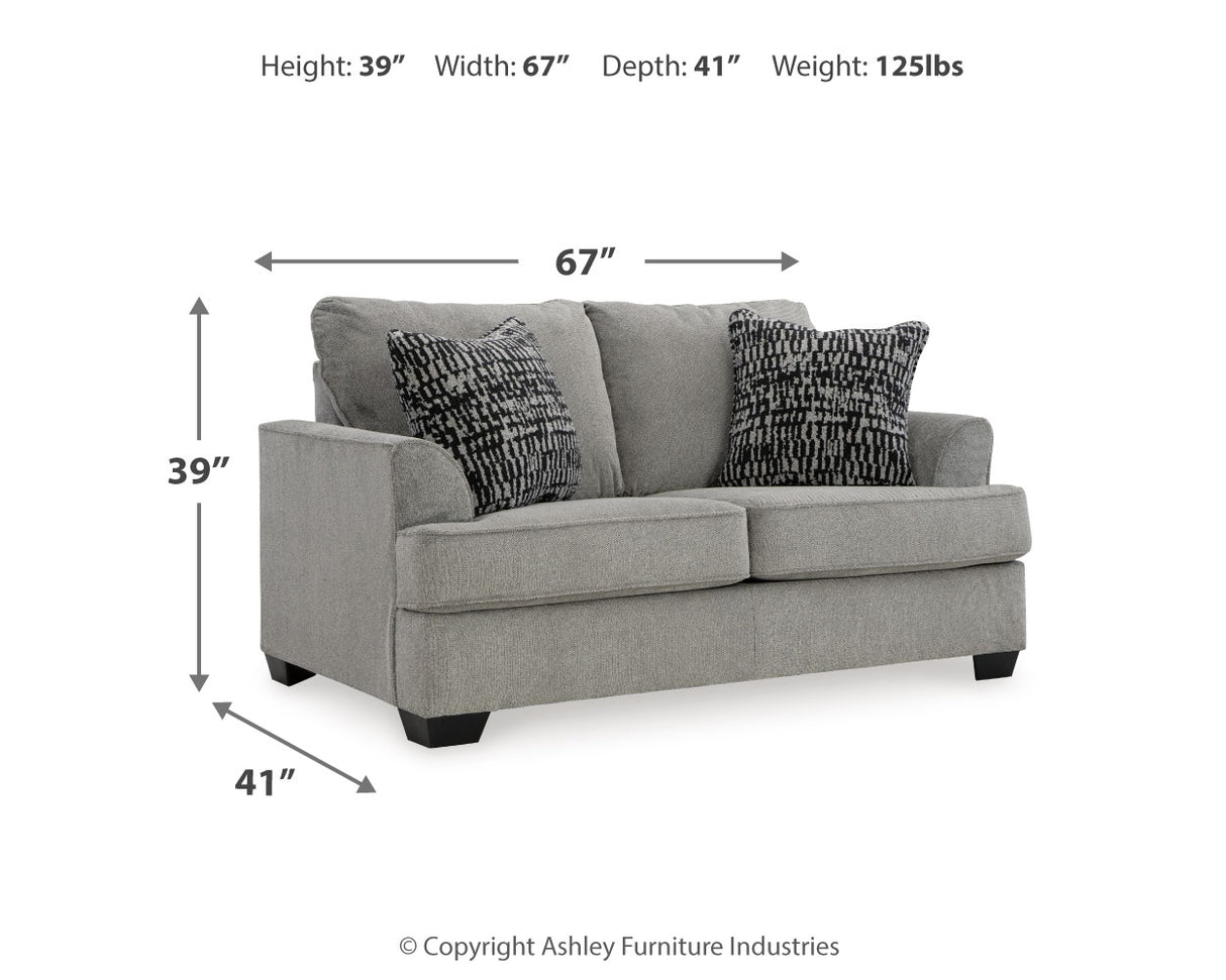 Deakin Sofa, Loveseat, Chair and Ottoman in Ash - PKG015029