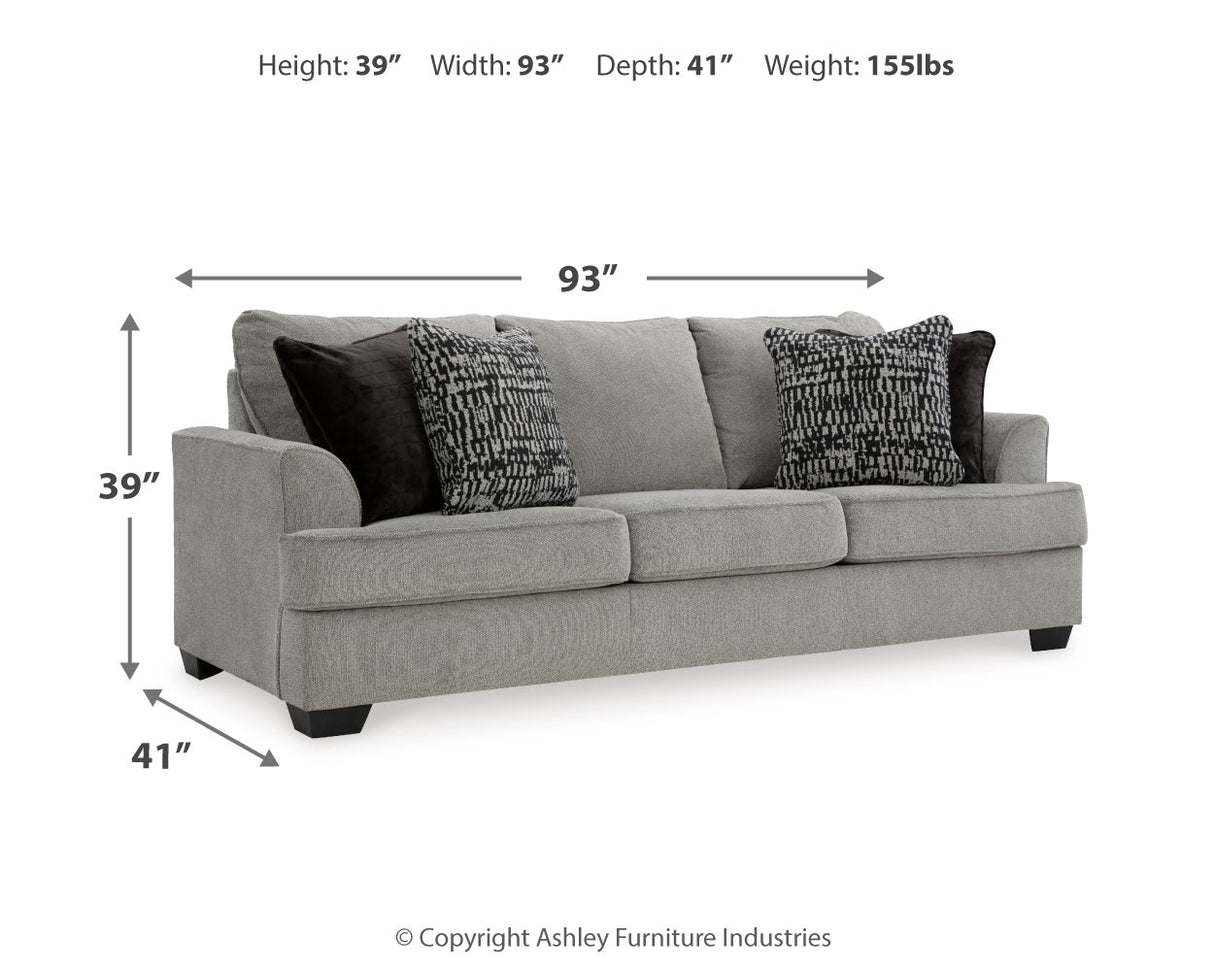 Deakin Sofa, Loveseat, Chair and Ottoman in Ash - PKG015029