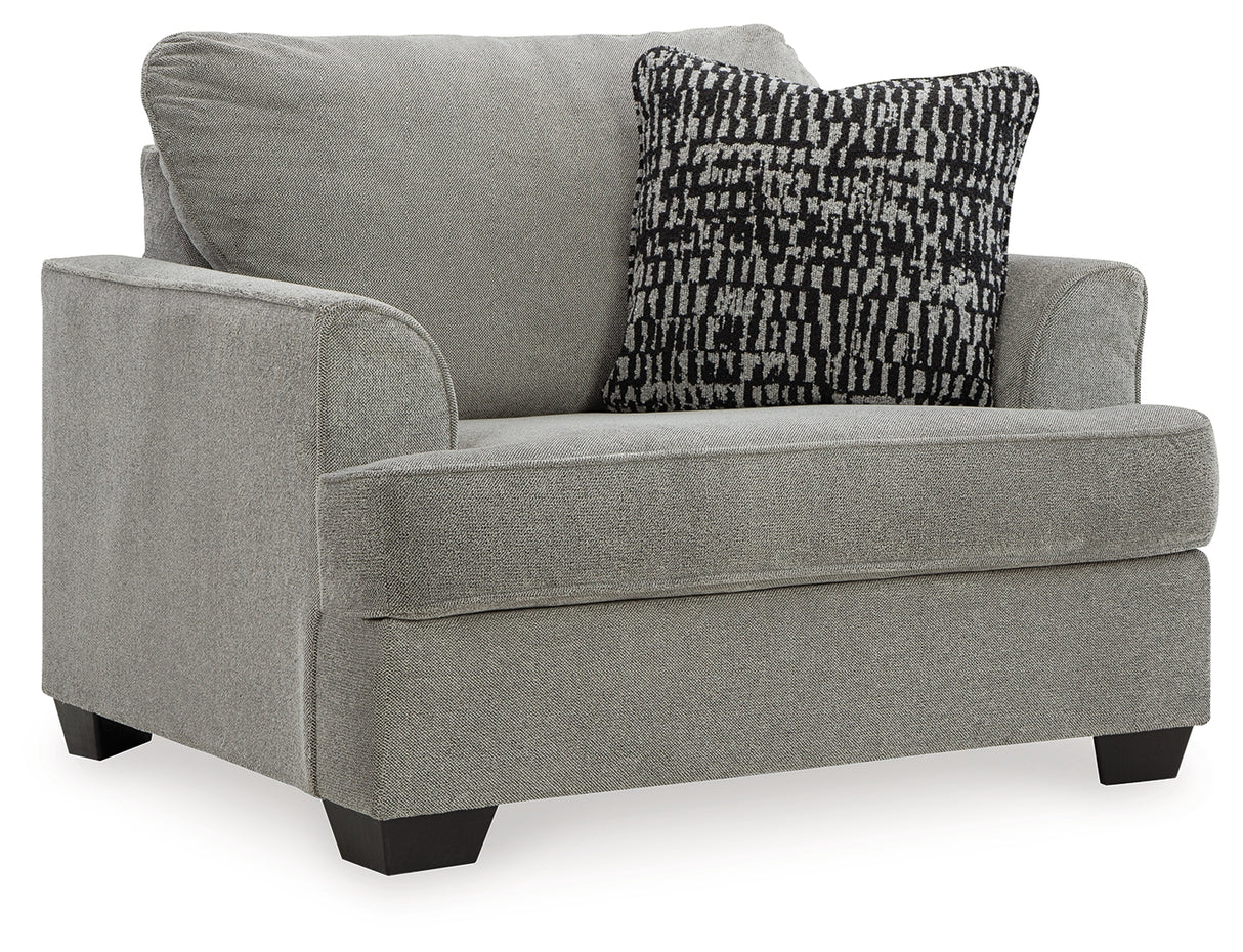 Deakin Sofa, Loveseat, Chair and Ottoman in Ash - PKG015029