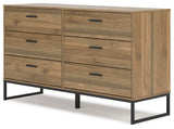 Deanlow Full Panel Headboard with Dresser, Chest and 2 Nightstands in Honey from Ashley - Luna Furniture