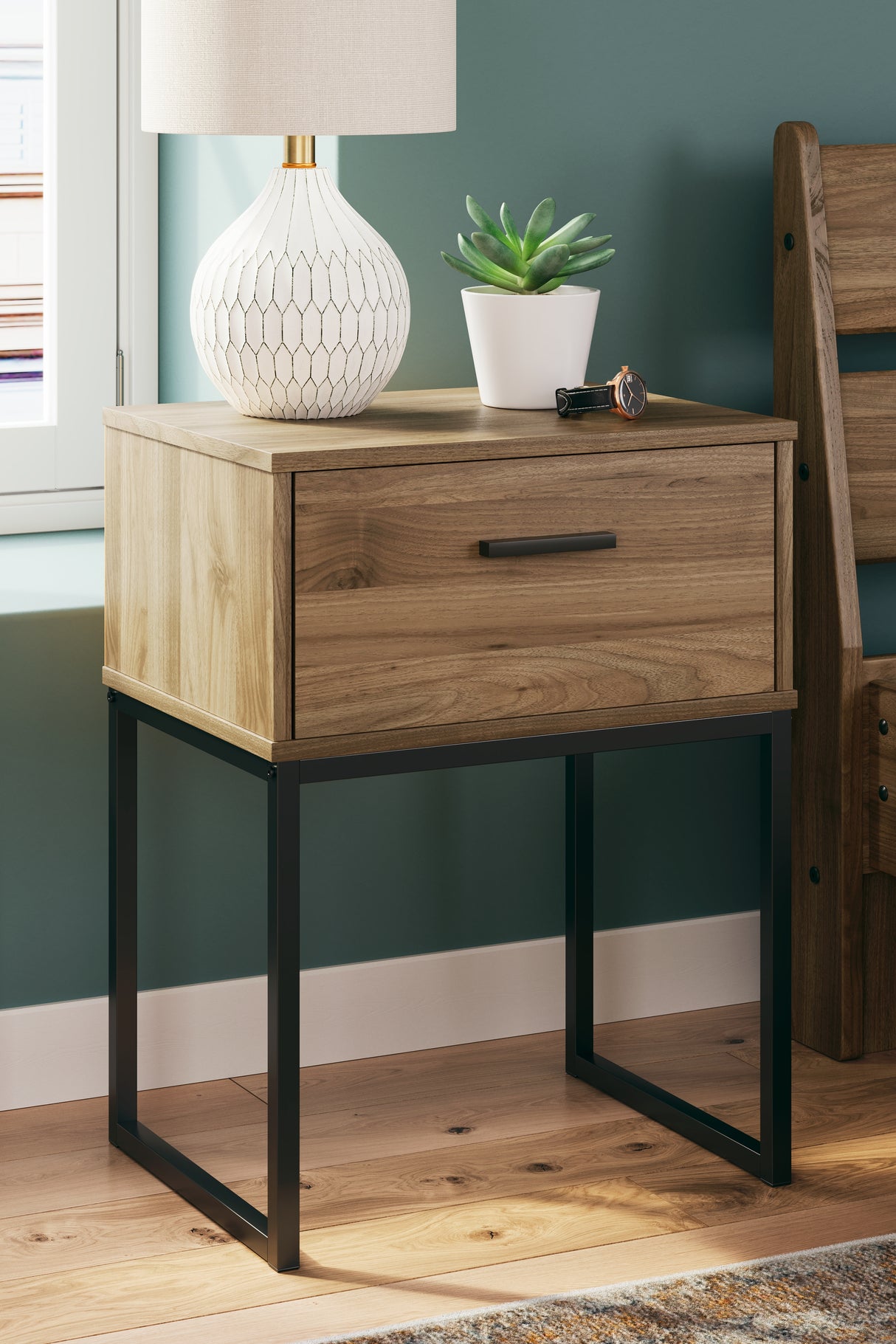 Deanlow Full Panel Headboard with Dresser, Chest and Nightstand in Honey from Ashley - Luna Furniture