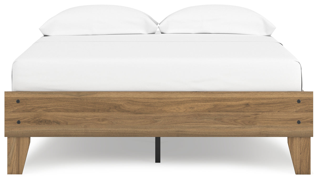 Deanlow Full Platform Bed with 2 Nightstands in Honey from Ashley - Luna Furniture