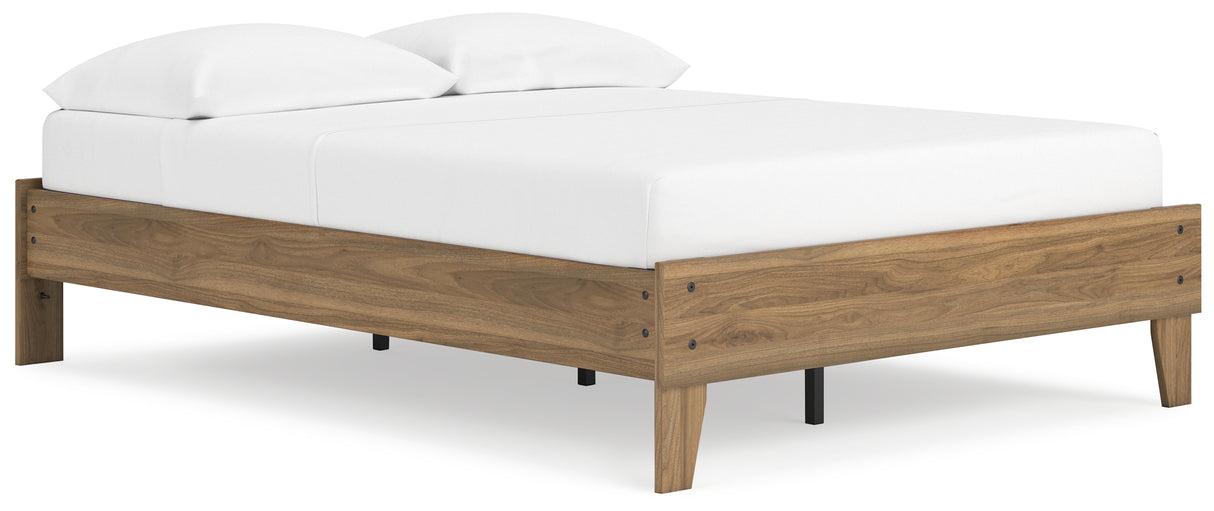 Deanlow Full Platform Bed with 2 Nightstands in Honey from Ashley - Luna Furniture