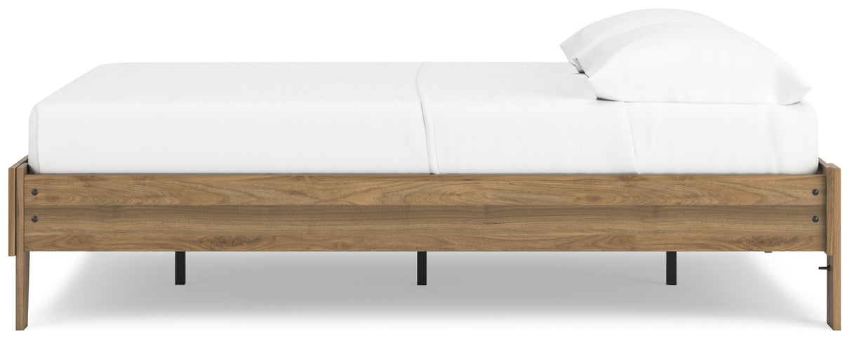 Deanlow Full Platform Bed with Dresser and 2 Nightstands in Honey from Ashley - Luna Furniture