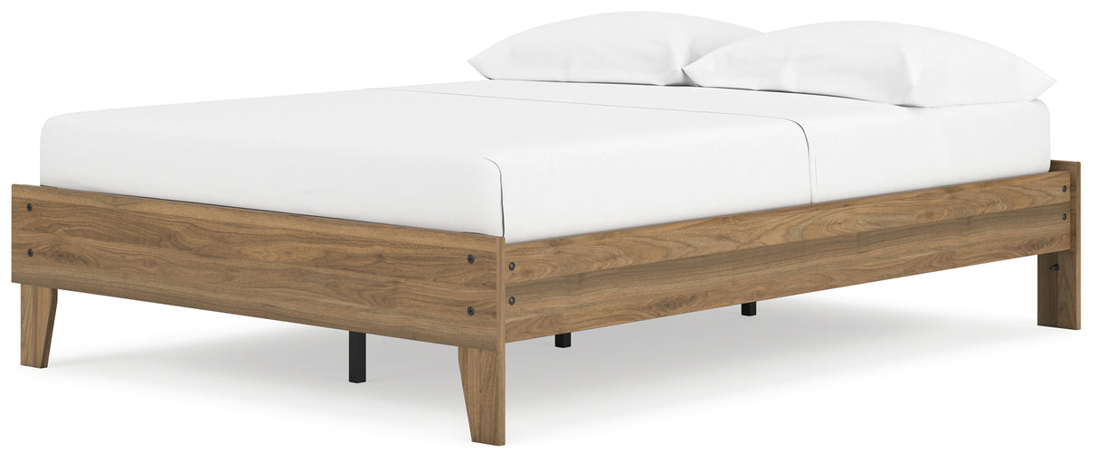 Deanlow Full Platform Bed with Dresser and 2 Nightstands in Honey from Ashley - Luna Furniture