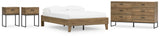 Deanlow Full Platform Bed with Dresser and 2 Nightstands in Honey from Ashley - Luna Furniture