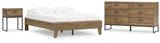 Deanlow Full Platform Bed with Dresser and Nightstand in Honey from Ashley - Luna Furniture