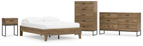 Deanlow Full Platform Bed with Dresser, Chest and Nightstand in Honey from Ashley - Luna Furniture