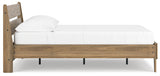 Deanlow Full Platform Panel Bed with Dresser and 2 Nightstands in Honey - PKG017206