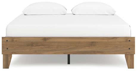 Deanlow Queen Platform Bed with 2 Nightstands in Honey from Ashley - Luna Furniture