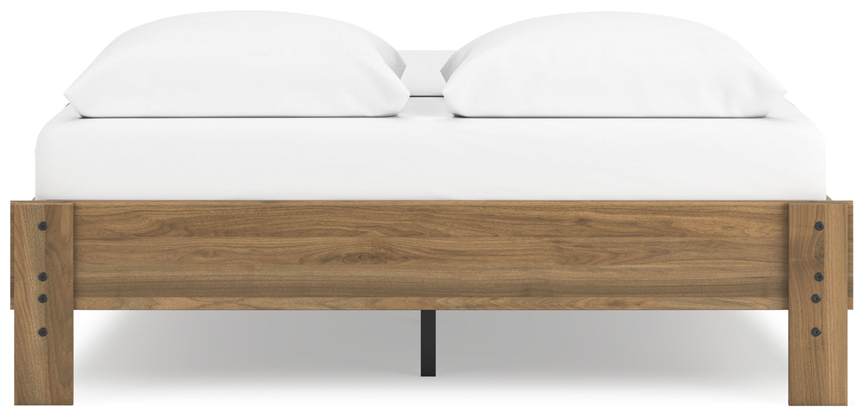 Deanlow Queen Platform Bed with 2 Nightstands in Honey from Ashley - Luna Furniture