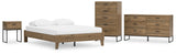 Deanlow Queen Platform Bed with Dresser, Chest and Nightstand in Honey from Ashley - Luna Furniture